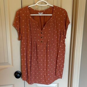 Sonoma Terracotta Patterned Blouse